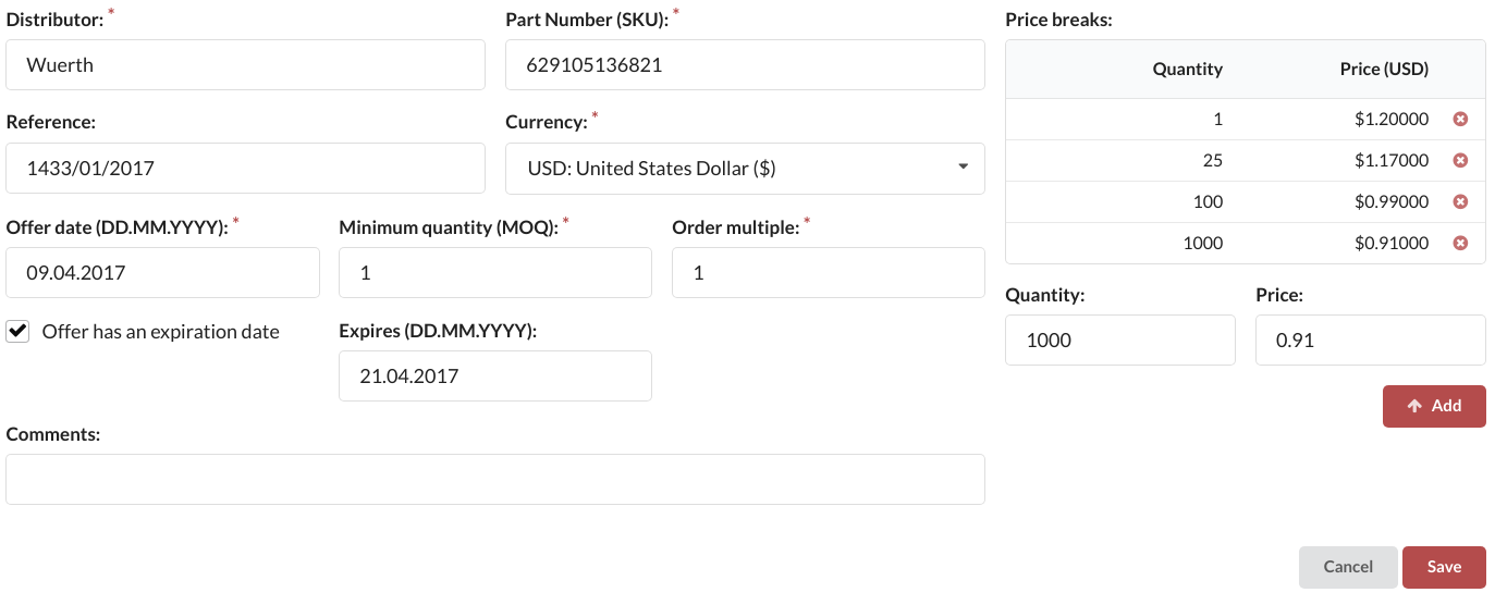 PartsBox: Electronic components inventory, ordering and production